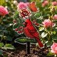 thumbnail image 5 of Cardinal Bird Garden Stake, Acrylic Outdoor Yard Art Decoration, Red Bird Ground Insert for Flower Beds and Garden Landscaping, Weatherproof Red Cardinal Red Bird Pattern Decorative Garden Stakes E, 5 of 8