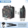 thumbnail image 3 of Zipper Binder with Shoulder Strap 2 inch 3 Ring Waterproof File Folder Organizer Bag 500 Sheet Marine Life Pattern, 3 of 8