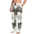 thumbnail image 2 of FORMRS Mens Pajama Pants with Pockets Sleepwear Lounge Bottoms Sizes S-2XL, Gray Hexagons, 2 of 7