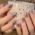 thumbnail image 1 of 24pcs Wearable Pink Press On Fake Nails Tips With Glue false nails design Butterfly Lovely Girl false nails With Wearing Tools LU, 1 of 7