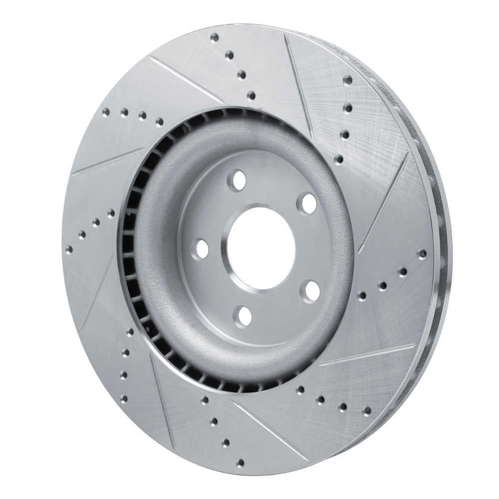 Dynamic Friction Company 631-42009L DFC Brake Rotor - Drilled And Slotted - Silver