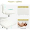 thumbnail image 6 of Set of 2 Adjustable Bar Stools with Back, Modern Armless PU Leather Counter Height Barstools, 360° Swivel Chairs with Thick Cushions for Kitchen Dining Pub Cafe (White), 6 of 10