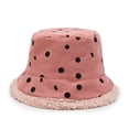 thumbnail image 3 of CoCopeanut Topi Bucket Wanita Hangat Topi Wanita Lembut Musim Dingin Topi Wanita Lembut Tebal Bulu Buatan Topi Nelayan Wol Bulu Topi Panama untuk Wanita, 3 of 6