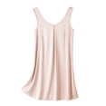 thumbnail image 2 of EKOUAER Women's 2 Pack Satin Silk Tank Sleepwear V Neck Sleepshirts Soft Sleeveless Chemise Nightdress, 2 of 4