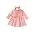 thumbnail image 1 of Diconna 2Pcs Toddler Kids Baby Girl Dress High-Waist Long Sleeve Button Down Ruffle A-Line Dresses Fall Clothes Set for Little Girl, 1 of 9