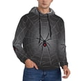 thumbnail image 2 of Lsque Black Spider On Web Pattern Casual Men's Hoodie,Hooded Sweatshirt with Kangaroo Pocket,Pullover Hoodie-3X-Large, 2 of 7