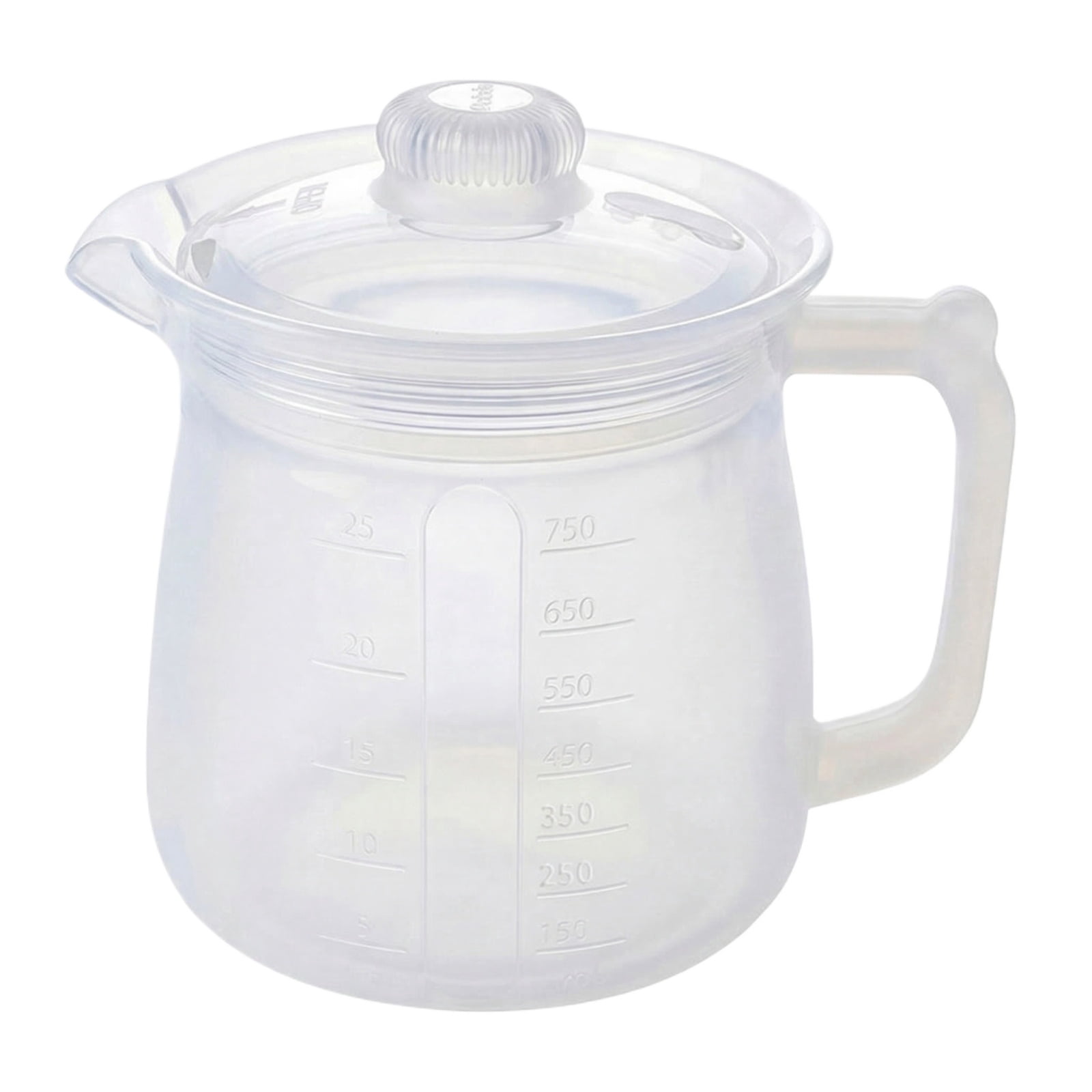 Silicone Microwave Pitcher Measuring Cup, Unbreakable Coffee Carafe & Milk Warmer Pot with Lid, Food Grade Heat Resistant (-40°F to 446°F)