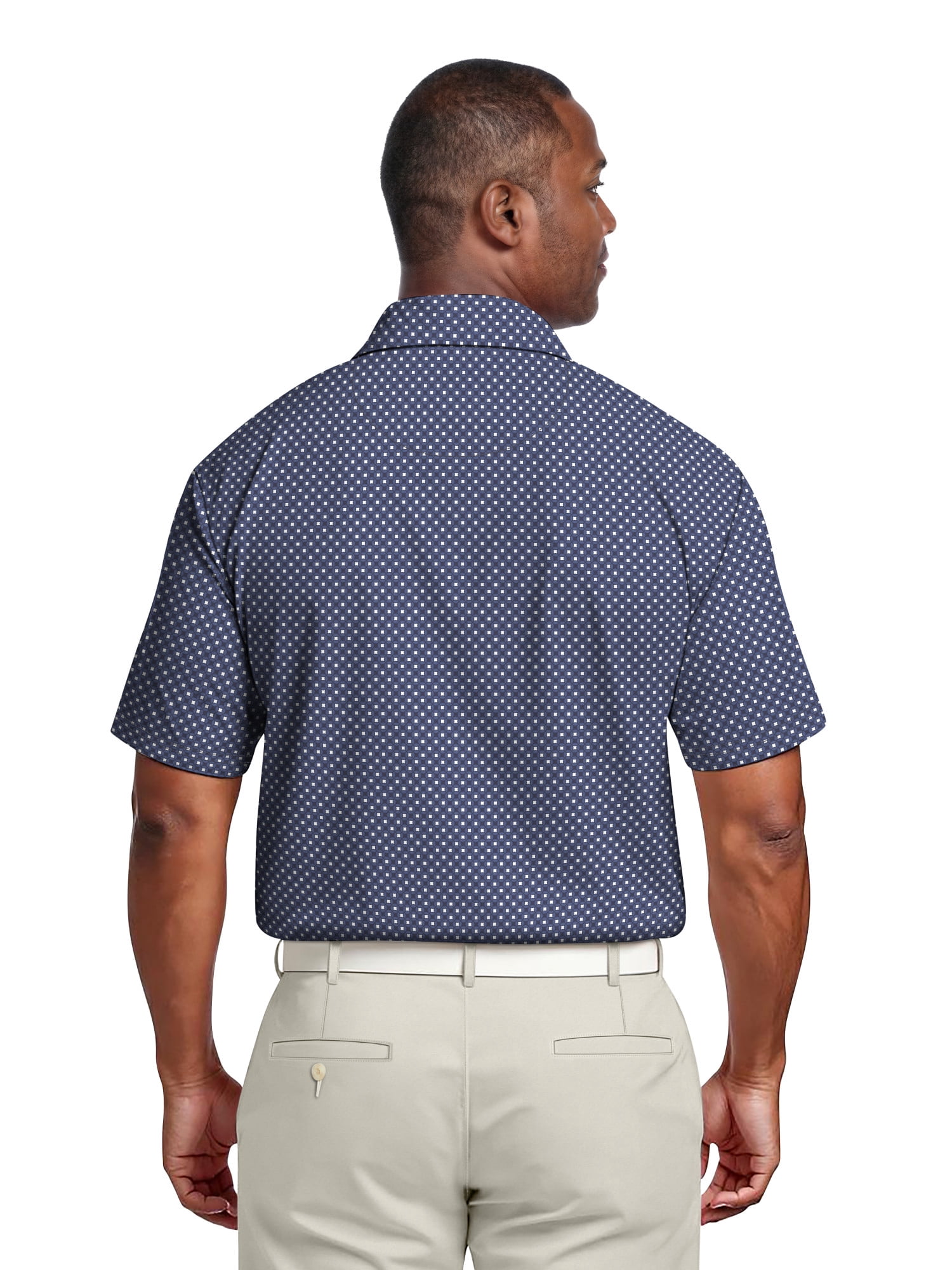 Ben Hogan Men's & Big Men's Performance Allover Geo Print Short Sleeve Golf Polo Shirt, Sizes S-5XL