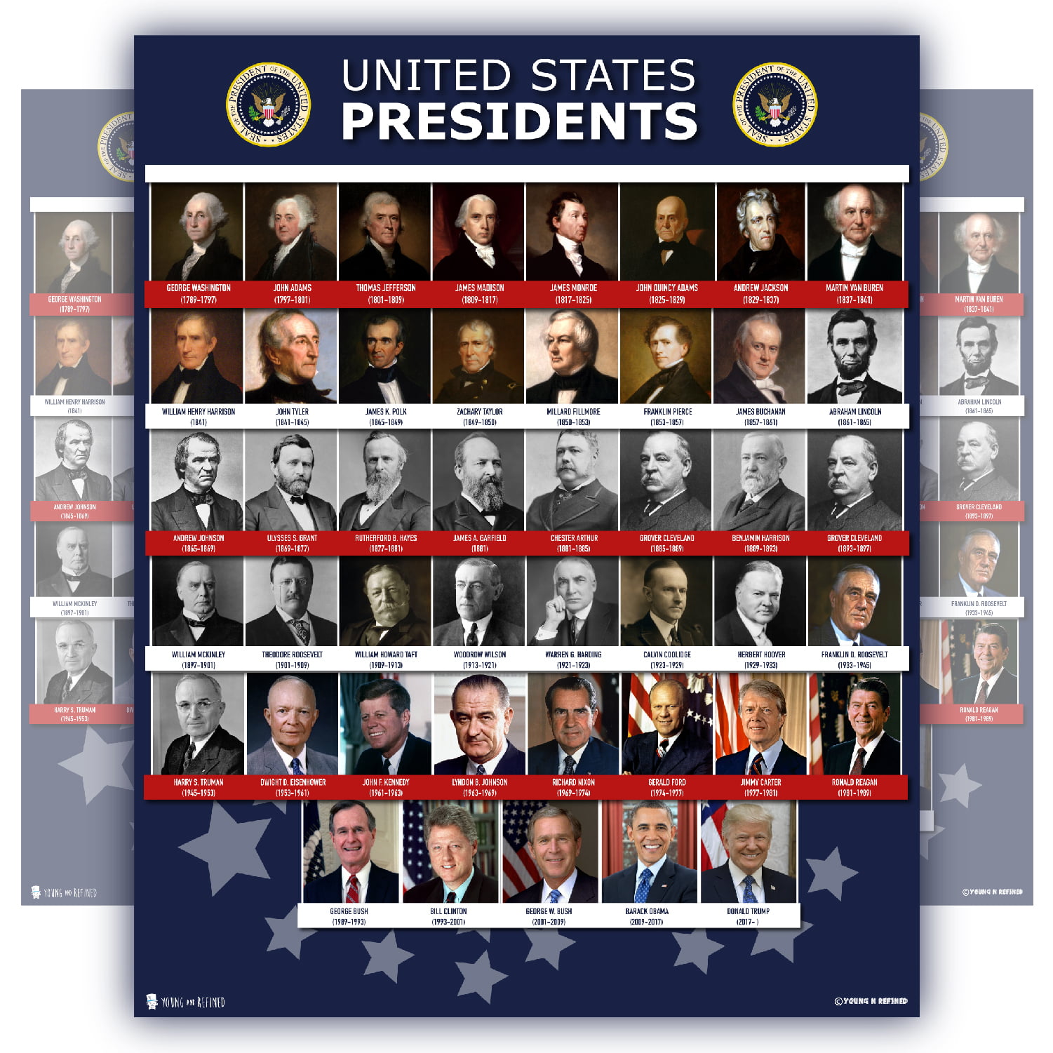 State Quarters Laminated Educational History Reference Chart Poster 24x36 U.S 