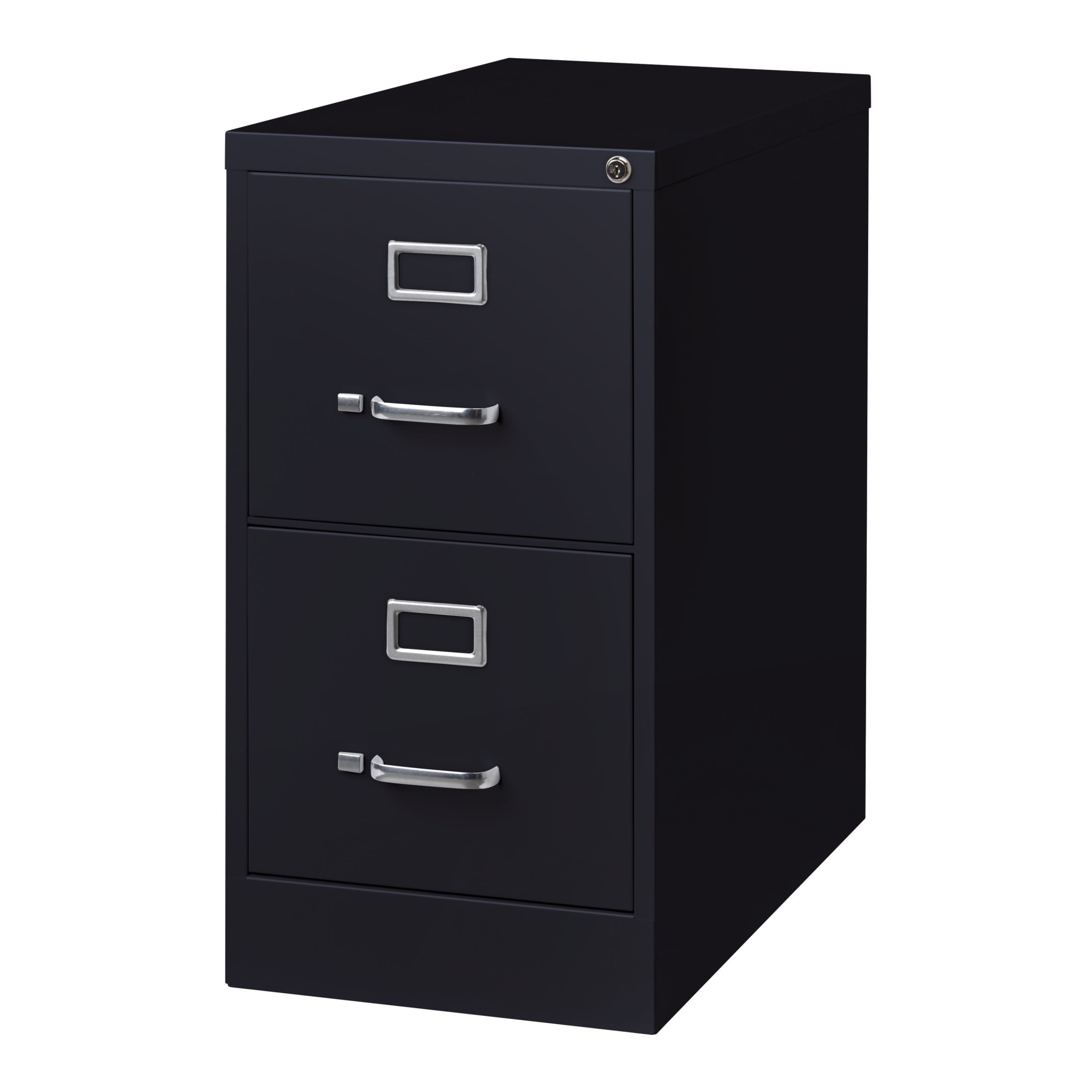 Hirsh 2 Drawer Letter Locking Metal Vertical File Cabinet, 26.5" Deep, Black