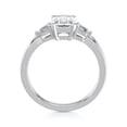 thumbnail image 2 of Dash Jewel 1.5 Ct Emerald Cut Solitaire Lab Created Diamond Engagement Ring - Prong Set with Accent Stones - 14K White Gold Plated Wedding Ring for Women - Stunning Proposal Ring, 2 of 6