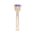 thumbnail image 5 of ANGARA Natural Classic Three Stone 1.45 ct Tanzanite and Diamond Ring in 14K Rose Gold for Women (Size-7mm) | December Birthstone, Anniversary, Jewelry Gift for Women | Natural Tanzanite Ring, 5 of 11