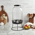 thumbnail image 4 of Mason Craft & More 3 Gallon (11 L) Glass Beverage Lemonade Drink Dispenser with Metal Stand Lid Top BPA Free Safe, 4 of 7