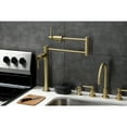 thumbnail image 2 of Kingston Brass KS4707DL Concord Deck Mount Pot Filler Faucet, Brushed Brass, 2 of 8
