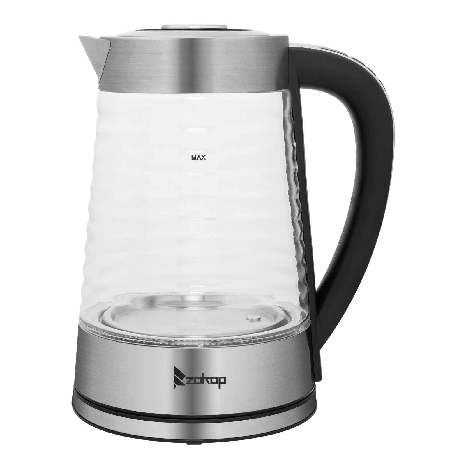ZOKOP 2.2L Electric Kettle with Wave Body High Borosilicate Glass with