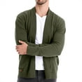 thumbnail image 4 of safuny Men's Open Front Cardigans Fall Winter Sweatshirts Ribbed Big&Tall Fashion Clearance Solid Color Outwear Workout Casual Loose Knitted Sweaters Long Sleeve Tops Pockets Green L, 4 of 5