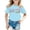 T10-Light Blue, variant on Rhuody Girl Tops Back To School Short Sleeve O Neck Cartoon Letter Prints Tee 8-9 Years Light Blue
