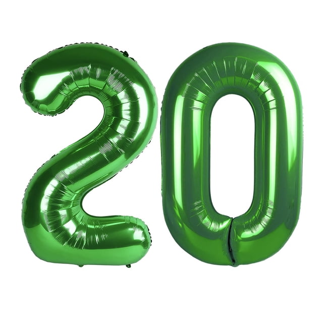 Globo Número 20 Verde de 40" para Decoración de Fiesta