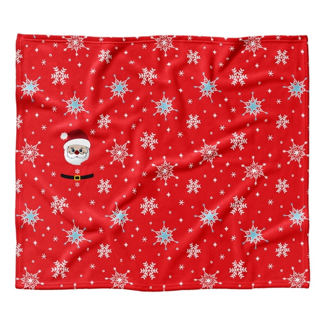 cobertor Frazada Holiday Time Santa claus Rojo 127 cm x 152 cm