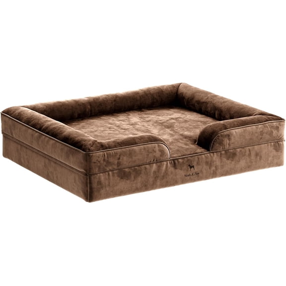 NOAH & PAW Giant Dog Bed XXL 55x45x11 Inch, Orthopedic Dog Beds, Eggshell Memory Foam Infused with Cooling Gel, Waterproof, Machine Washable, Includes Inner Cover (Velvet Collection)