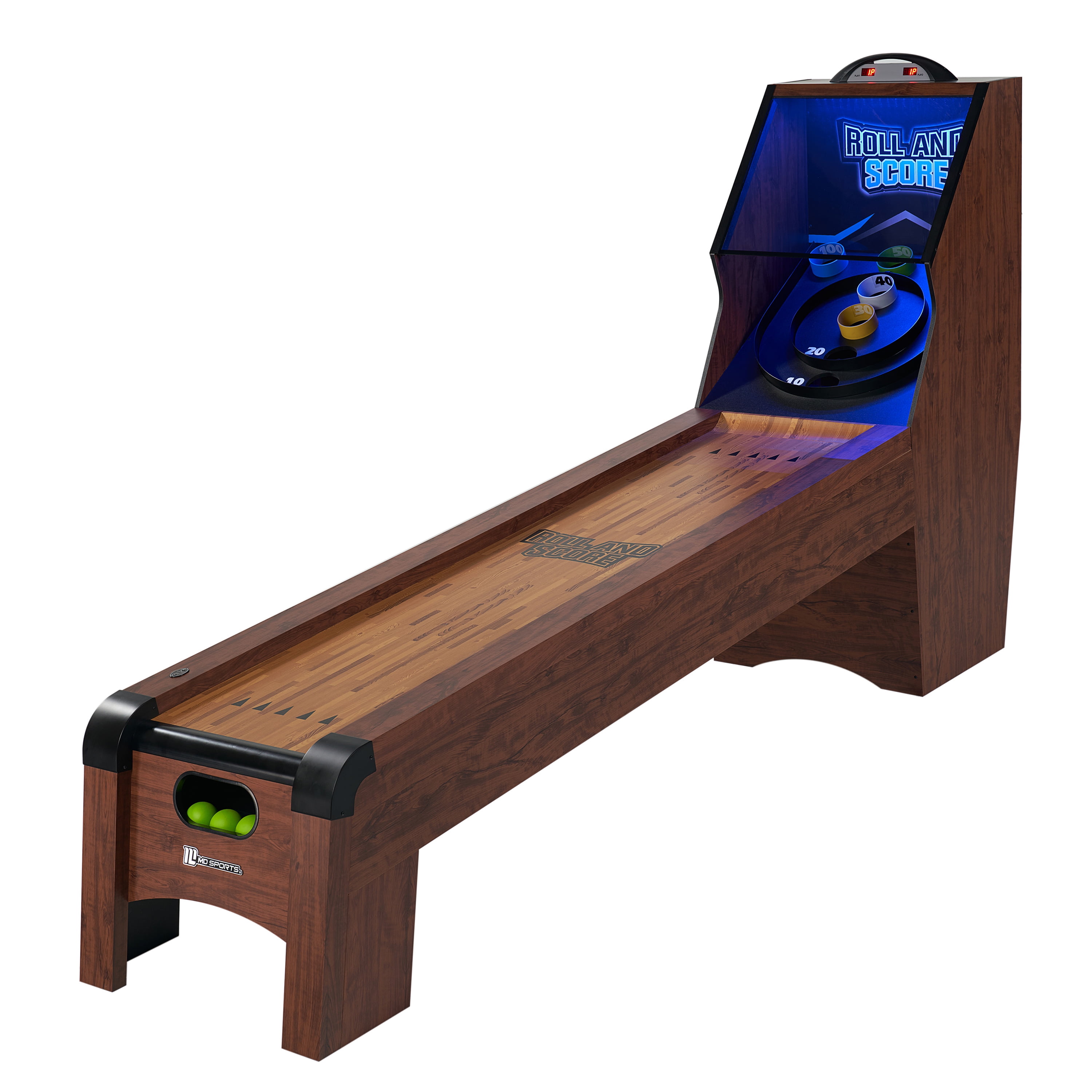 Wooden Construction Made in The USA Skee-Ball Premium Arcade Game Machine Electronic Playroom Gaming for Kids and Family Indoor Rec Room with LED Lights 