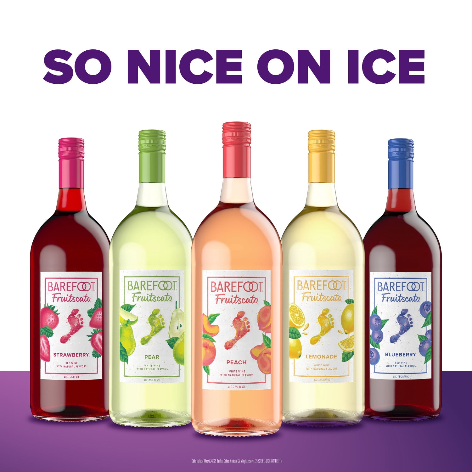 Barefoot Fruitscato Blueberry Moscato Red Wine, 1.5L Bottle, 7.5% ABV