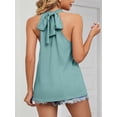 thumbnail image 5 of Spencer Women's Sleeveless Tie Halter Neck Summer Tops Loose Casual Tank Top Blouse Shirts Sexy Plain T-Shirts "Green,XL", 5 of 5
