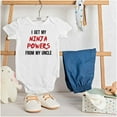thumbnail image 3 of Get My Ninja Powers From My Uncle Romper Boys or Girls Infant Baby Brisco Brands NB, 3 of 6