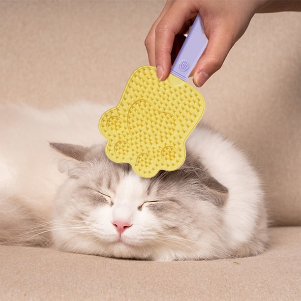 Pisexur Suministros para mascotas Cepillo de masaje para mascotas, cepillo suave para quitar el pelo de gatito, para controlar la muda, desenredar, masaje sin dolor, cepiperros, gatos y animales