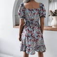 thumbnail image 5 of EGNMCR Robes d'Été Femmes Mode Tendance Femmes et Hiver Taille Robe Plissée à Fleurs, 5 of 5