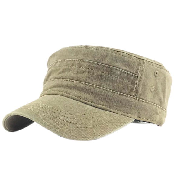 Xiao Hua military school cap military style baseball cap flat top washed spring summer retro low brim military school cap, 1 piece, khaki color
