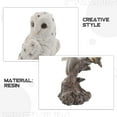 thumbnail image 3 of CTIRCHIU Statue de Jardin Hibou en Résine Blanche pour Décoration Extérieure Design Unique Figurine Résistante aux Intempéries Réaliste, 3 of 6
