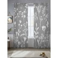 thumbnail image 2 of White Grey Spring Floral Sheer Curtains 84 Inch Length 2 Panels Set, Summer Flowers Botanical Voile Window Treatment Rod Pocket Curtains Sheers Drapes for Bedroom/Living Room/Kitchen 52"x84"x2, 2 of 7
