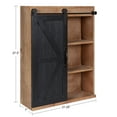thumbnail image 2 of Kate and Laurel Cates Wood Wall Storage Cabinet with Sliding Barn Door, Rustic Brown/Black 22x28, 2 of 10
