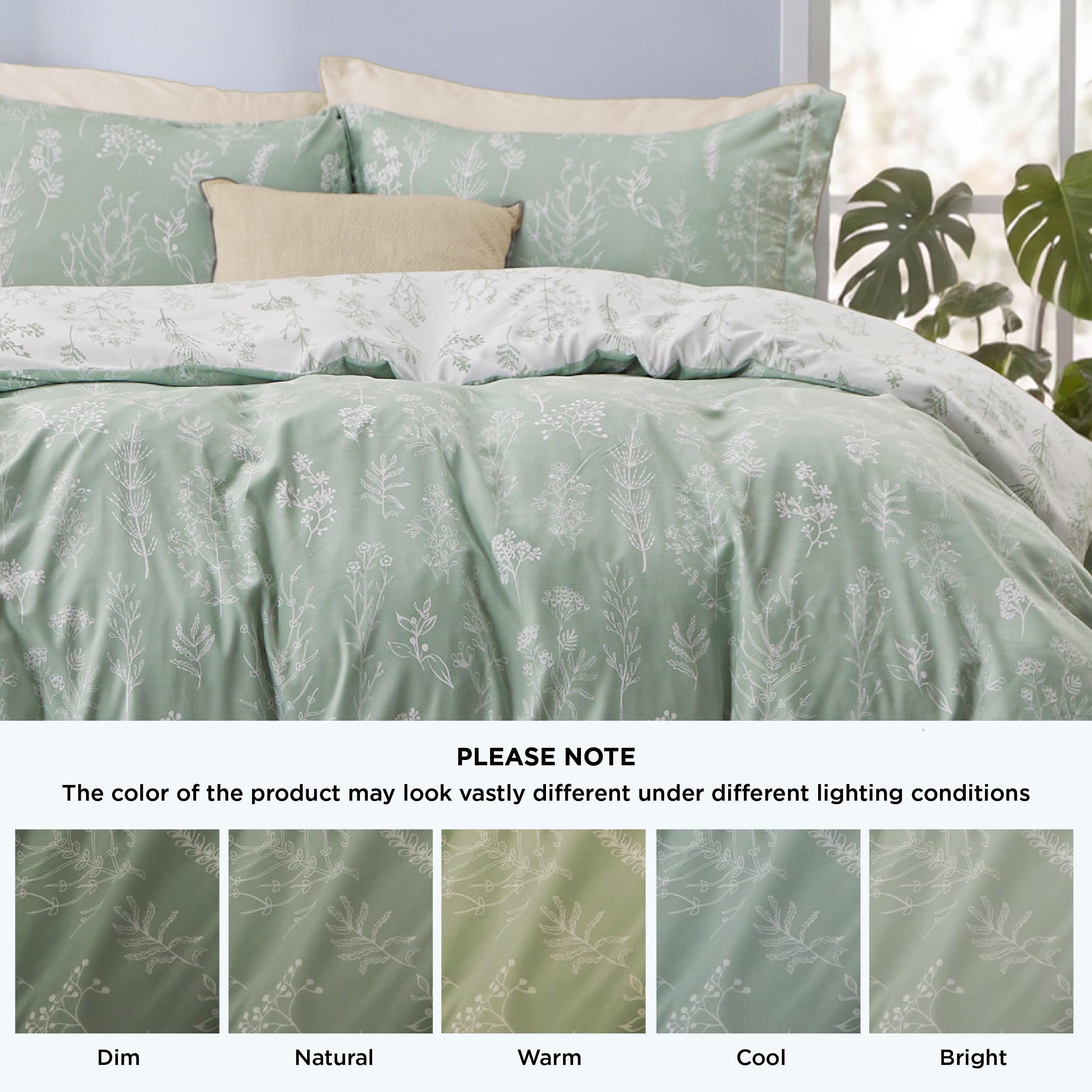 U by Bedsure 2 Pieces Sage Green Comforter Sets, Extra Long Twin-XL Bedding Set, Sage Green College Dorm Bedding Set Twin Size, 2 Pieces Cute Soft Floral Bedding