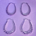 thumbnail image 6 of 925 Sterling Silver Post Filigree Hoop Earrings for Women,Hollow Oval Hoop Earrings Hypoallergenic U Shaped Hoops Earring for Jewelry Gifts, 6 of 8