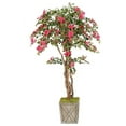 thumbnail image 2 of D&W Silks 7' Bougainvillea Tree in Weathered Wooden Box Planter, 2 of 2