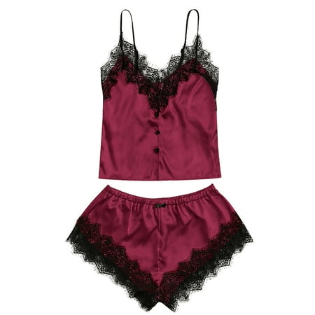 

Sexy Women Lingerie Lace Satin Temptation Babydoll Underwear Camis Panties Underpants Shorts Sleepwear Briefs Suit Ladies Sexy Lace Satin Lingerie Top Suspender Shorts Set Reduced Price Deals