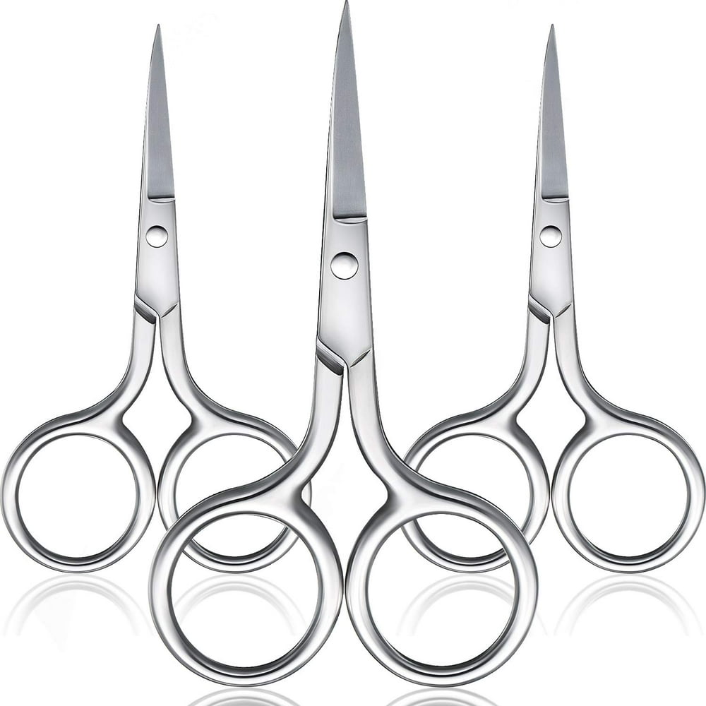 3 Pack Nose Hair Scissors Facial Hair Scissors Small Scissors Stainless