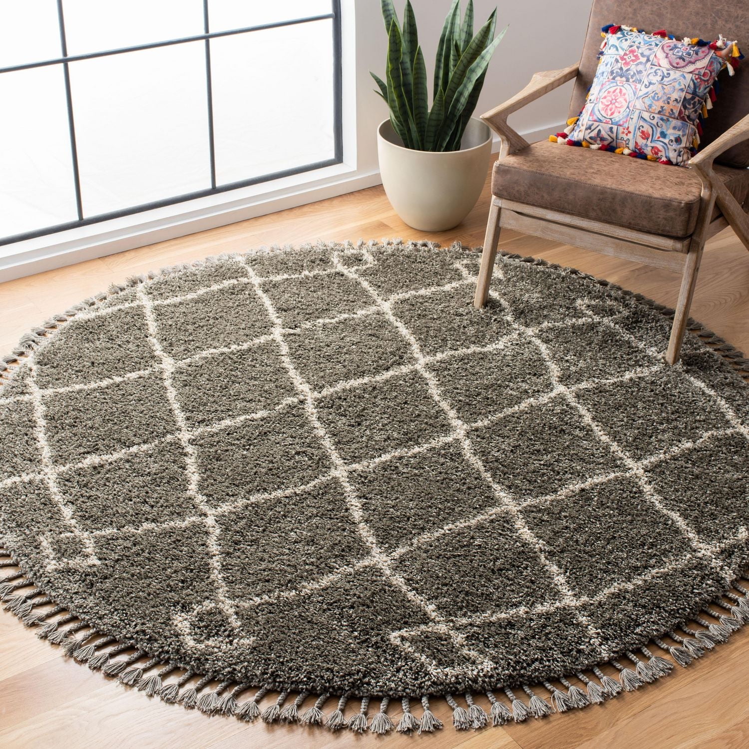 Safavieh Moroccan Fringe Lavern Tapis Géométrique Shag