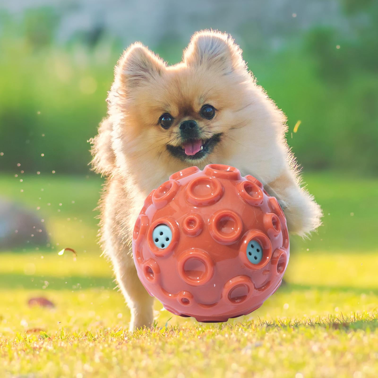 Bvdfgk Aggressive Chew Dog Toy Ball, Interactive Dog Ball with Squeaking Sound, Durable Red