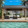 thumbnail image 2 of COOS BAY 13x15 Hardtop Gazebo Outdoor Patio Wood Gazebo with Galvanized Steel Roof, for Garden Patio,Patio Backyard,Deck and Lawns, 2 of 8