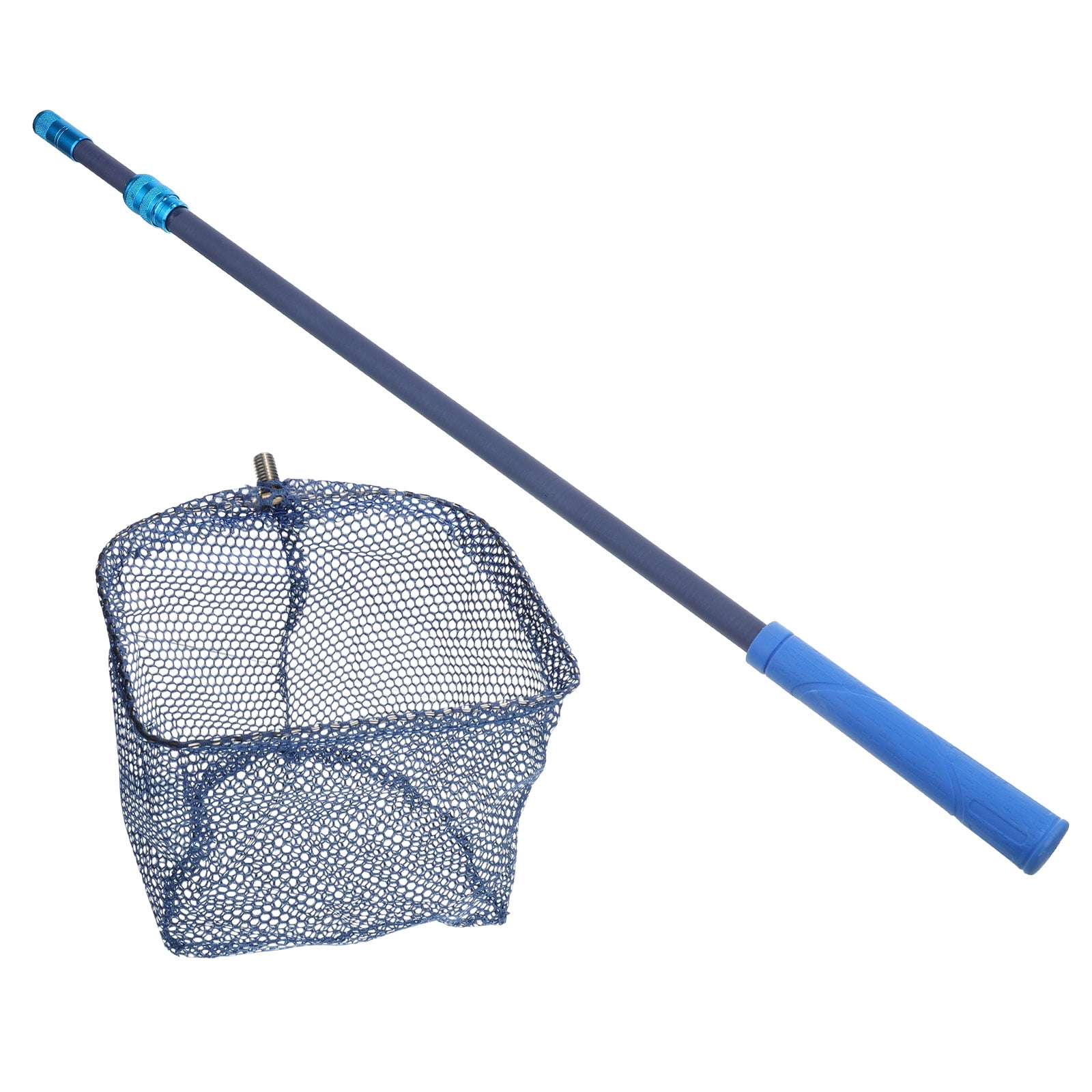 Uxcell Portable Carbon Fiber Telescopic Ping Pong Table Tennis Ball Picker Pickup Net, Blue