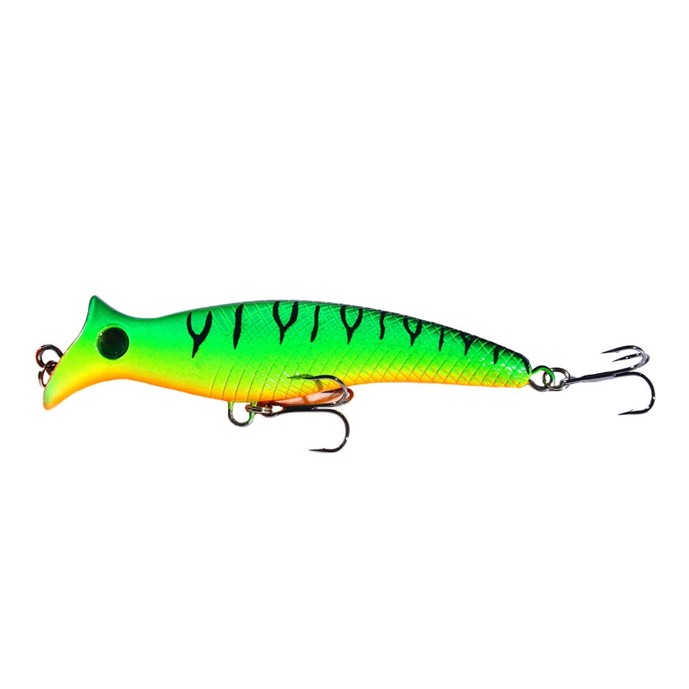 HENGJIA Top Water Popper Fishing Lures Saltwater, Pack of 8 Large Popper Lures Treble Hooks Surf Fishing Lures for ‎Bass, Walleye, Trout, Striped Bass Popper Fishing Plugs Offshore, 4.92in, 5/7oz