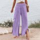 thumbnail image 4 of WILLBEST Pantalones Casuales de Lino de Pierna Ancha para Mujer, Cintura Elástica y Dobladillo Plisado, Ropa de Playa Cómoda con Bolsillos para Relajarse y Disfrutar Del Estilo En Verano. Mediana, 4 of 4