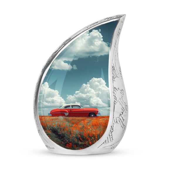 PARHUS Twilight Aurora Wilderness Teardrop Urns, Small Urns for Human Ashes, Urn for Ashes Adult Male, Cremation Keepsakes for Ashes, Urns for Human Ashes Adult Female, Miniature Urn 3 Inch 1 Pcs