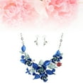 thumbnail image 6 of Gymnture winter Fancy Flower Sweater Necklace Chain Accessories Jewelry Set with Earrings for Women (Blue), 6 of 10