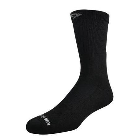Work Boot Crew Socks with Padded Toe to Keep Feet Dry - Black Large
