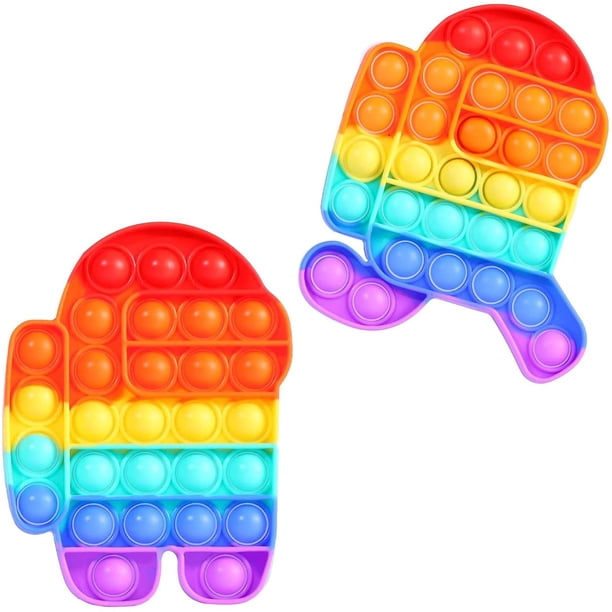 Among In Us Push Pop Bubble Fidget Silicona Fidget S Autismo Necesidades especiales Aliviador de estrés Apretar Sensorial Aliviar el estrés emocional para adultos mayores de 18 años (verde tie-dye) Xemadio WMCH-153