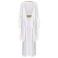 thumbnail image 4 of JanJean Robe de Fête Toga pour Femmes Costume de Danse Sans Manches Col en V Robe de Bal Blanche TG, 4 of 7